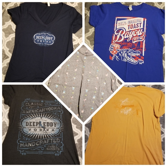 Multiples Tops - 5 Great Bar Alchohol Bartender Themed Tshirts